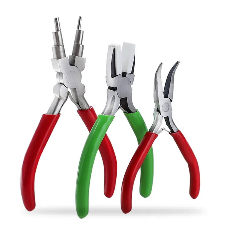 Jewelry Plier Set - 3-teiliges Schmuckzangen-Set 6-in-1 Ösenzange Nylonzange Gebogene