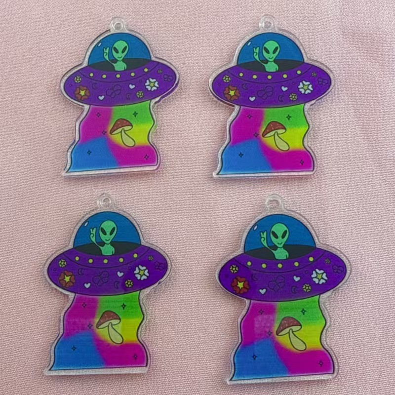 Jewelry Making Jewelry - 10 Stück Grenzüberschreitend Beliebte Lustige Acryl-Alien-Figuren-Anhänger