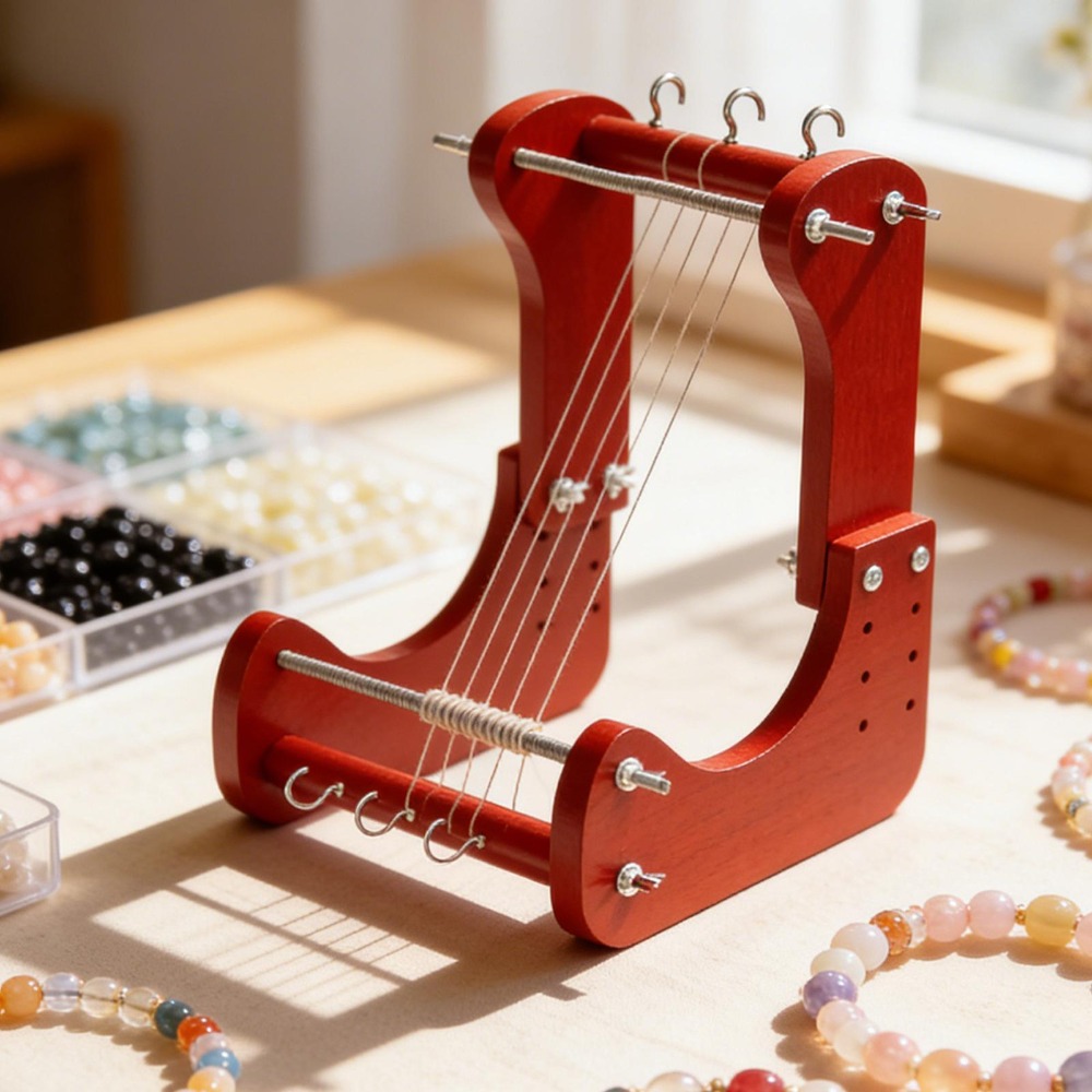Jewelry Making Jewelry - Holzperlen-Webrahmen-Set mit Verstellbarer Länge, Tischwebwerkzeug für