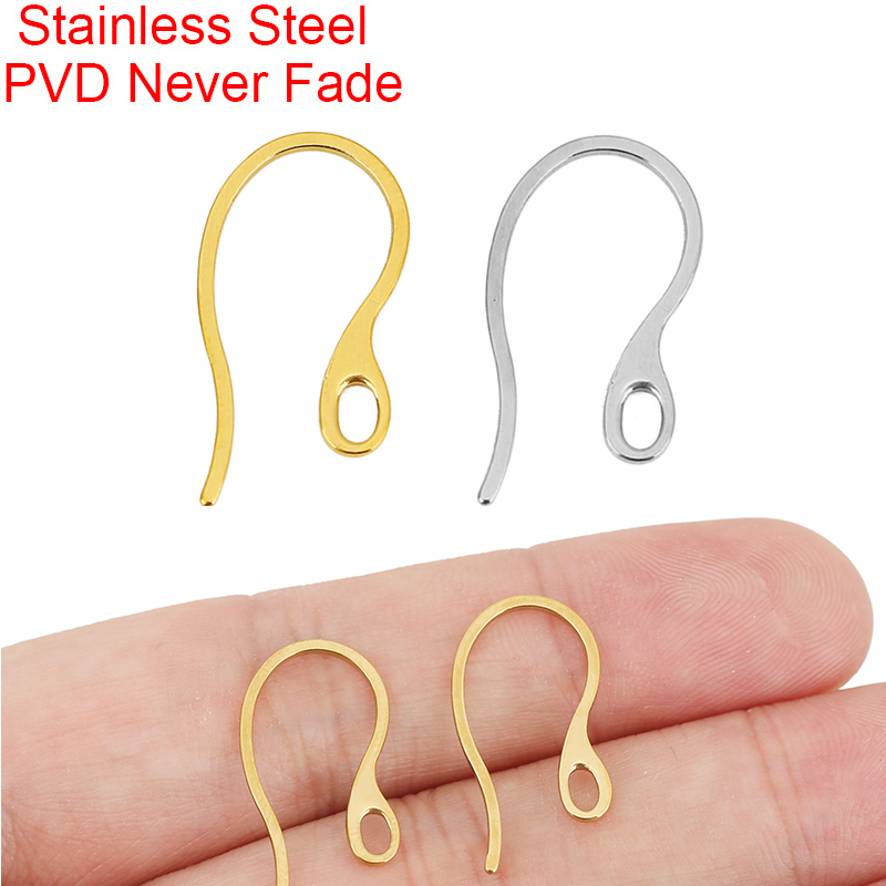 Jewelry Making Material - 20 Stück hypoallergene Edelstahl-Ohrringhaken, PVD-beschichtet, lichtecht,
