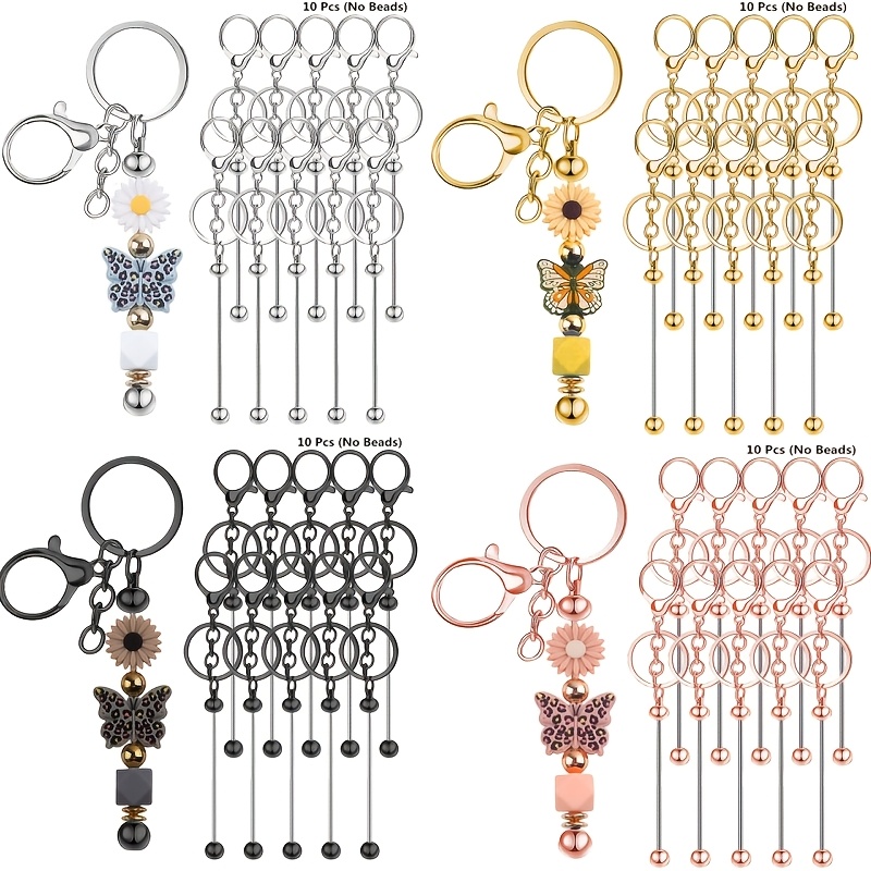 Jewelry Making For Beginners - 10er-Set DIY Einzigartige Rohlinge für Perlen-Schlüsselanhänger