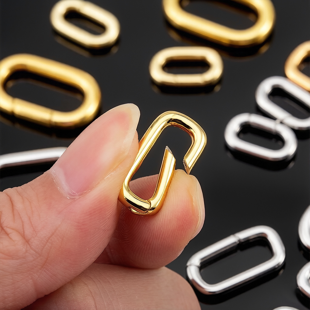 Jewelry Making Material - 2 Stück 18K vergoldete ovale Karabiner-Halskettenverschlüsse