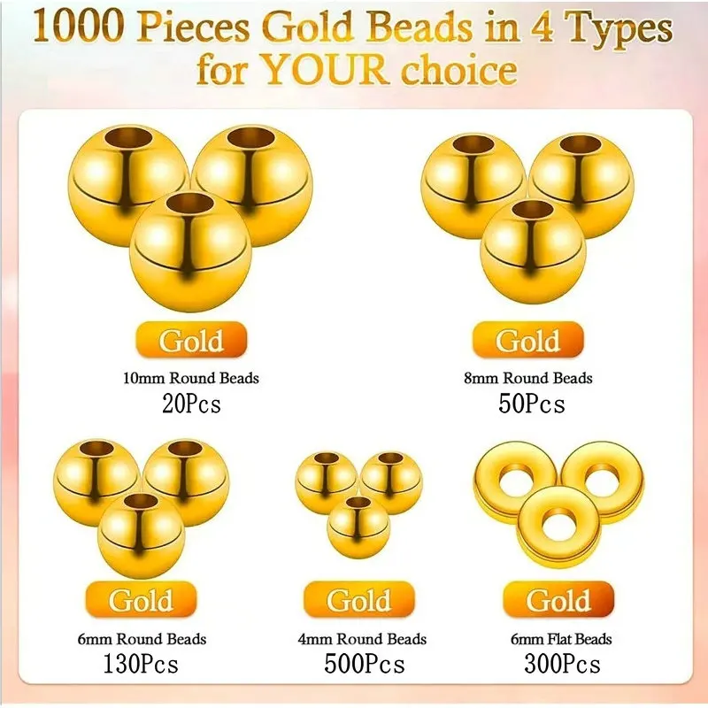 1000 Stück goldene Distanzperl – Jewelry Making Course Bewertung und Preis